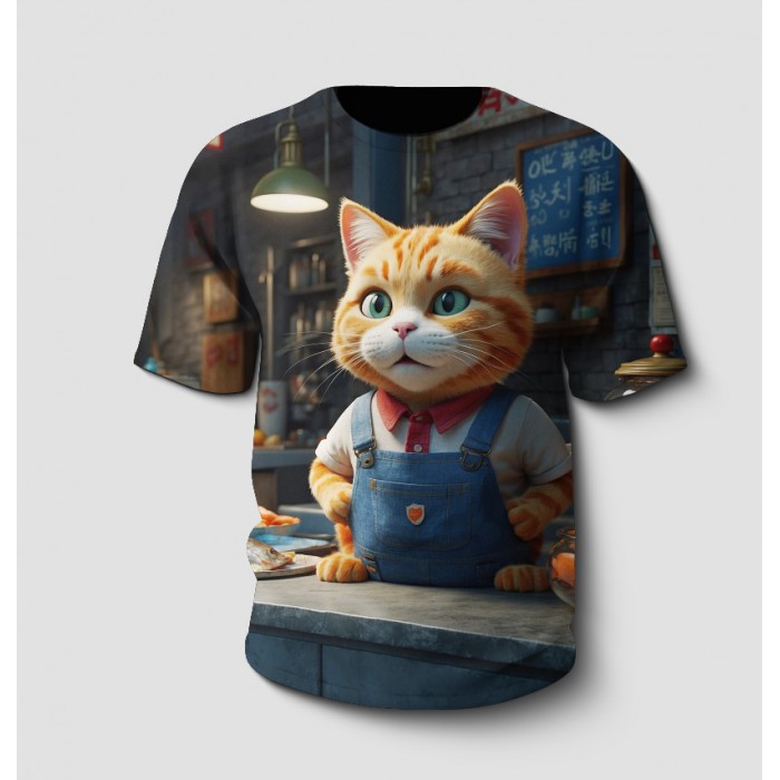 Özel Tasarım T-Shirt | 3d Kedi Baskılı