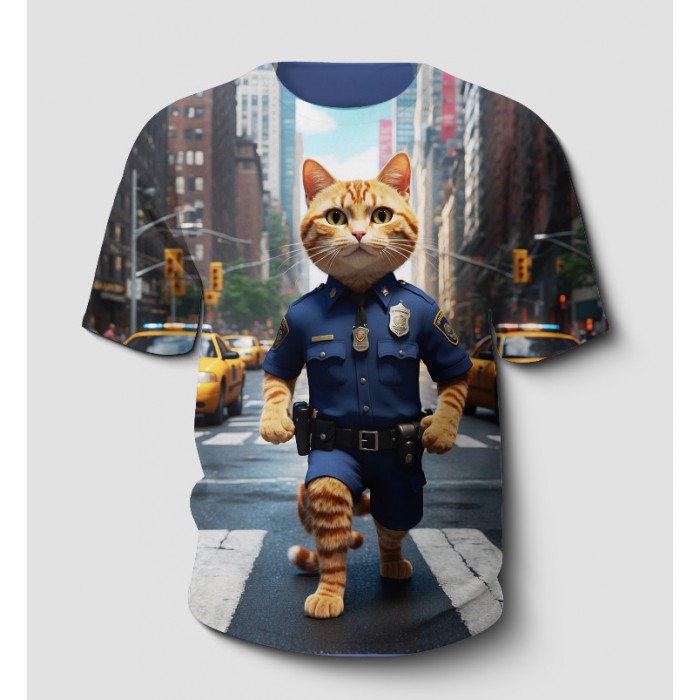 Özel Tasarım T-Shirt | 3d Kedi Baskılı