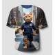 Özel Tasarım T-Shirt | 3d Kedi Baskılı