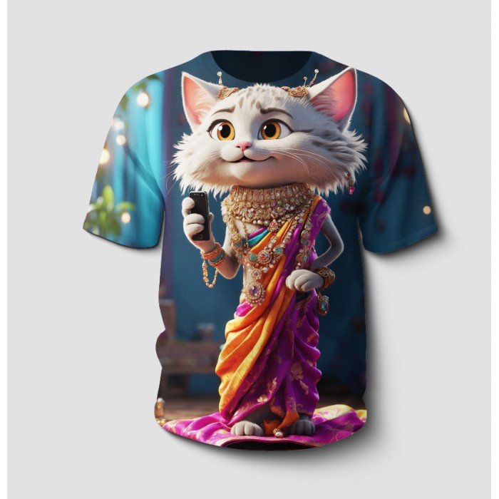 Özel Tasarım T-Shirt | 3d Kedi Baskılı