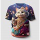 Özel Tasarım T-Shirt | 3d Kedi Baskılı