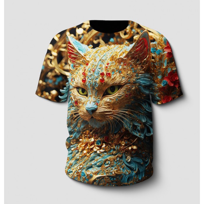 Özel Tasarım T-Shirt | 3d Kedi Baskılı