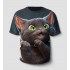 Özel Tasarım T-Shirt | 3d Kedi Baskılı