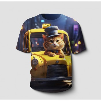 Özel Tasarım T-Shirt | 3d Kedi Baskılı